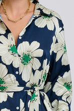 Load image into Gallery viewer, The Luxe Luna Longline Shirt Dress - Navy and Green Floral