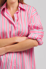 Load image into Gallery viewer, The Oversized Boyfriend Shirt - Pink Multi Stripe