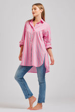 Load image into Gallery viewer, The Oversized Boyfriend Shirt - Pink Multi Stripe