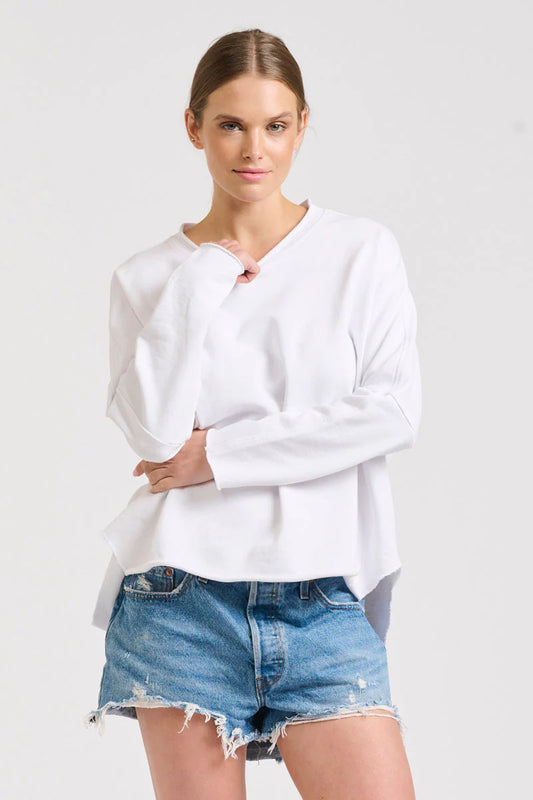 Raw Long Sleeve Sweatshirt - White