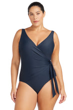 Load image into Gallery viewer, hues hayes d/dd underwire one piece navy