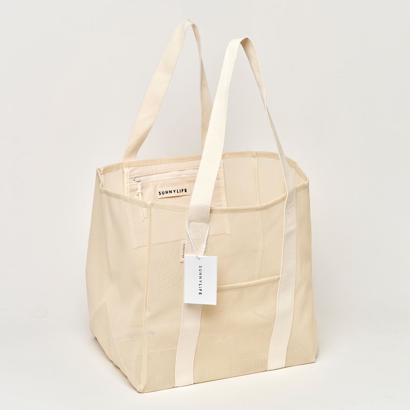 Mesh Beach Bag Oyster Cream