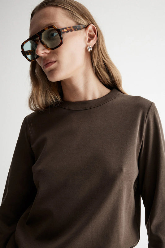 Zoe Long Sleeve Tee Chocolate