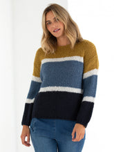 Load image into Gallery viewer, Marco Polo knitwear, Marco polo Clothing, Marco polo block stripe sweater in river stripe, Yamba boutique, Marco polo Yamba, One Country Mouse Yamba