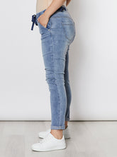 Load image into Gallery viewer, Tie Front Gathered Jean Denim