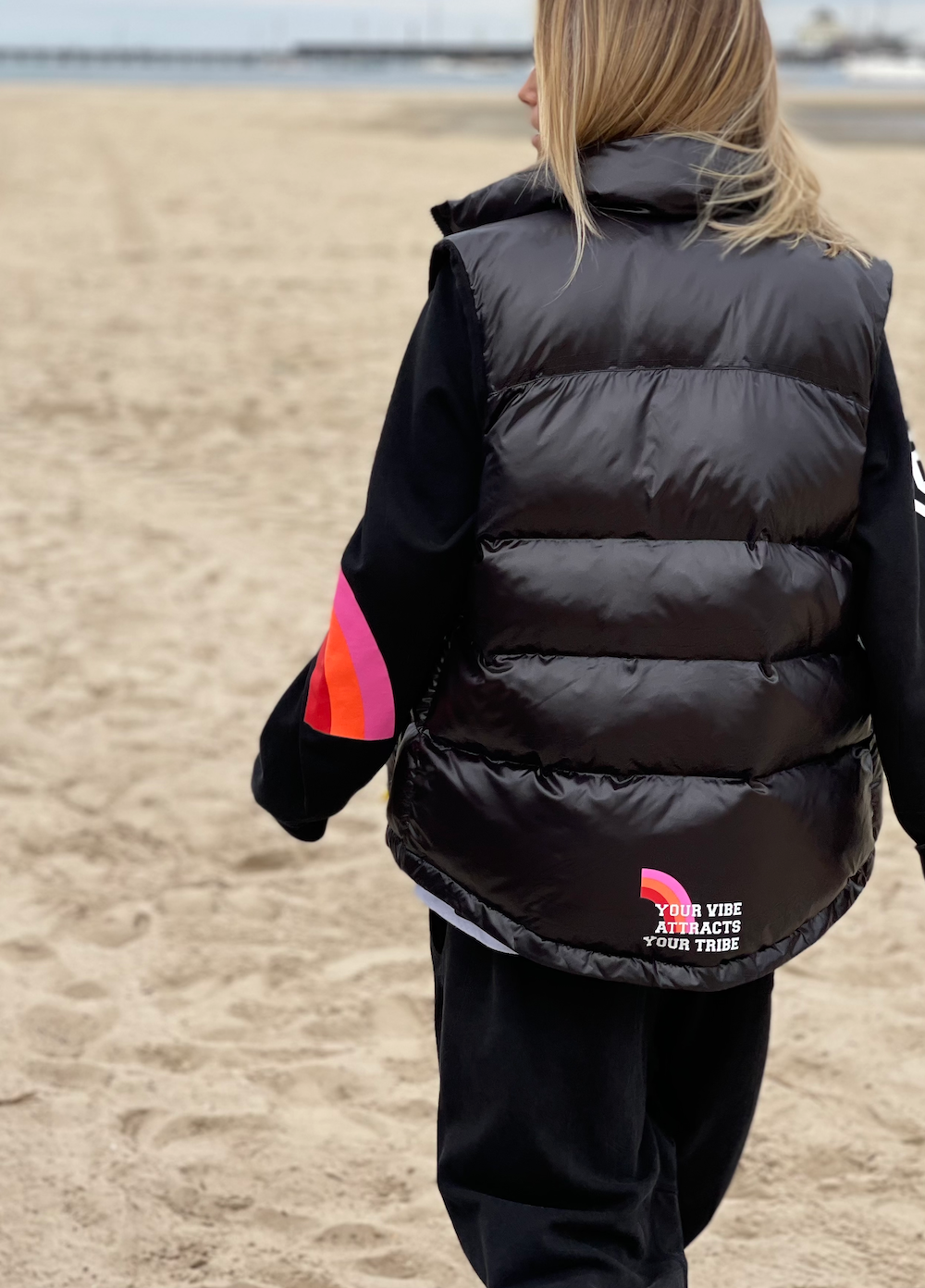 Black Sport 8 Puffer Vest