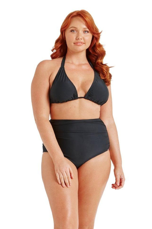 Extra Ruched High Waisted Belly Pant Black