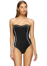 Load image into Gallery viewer, womens swimwear store, swimwear boutique yamba, yamba swim, swimwear australia, swimwear store, Jets swimwear,  CLASSIQUE BANDEAU ONE PIECE | BLACK/WHITE, Jets swimwear boutique