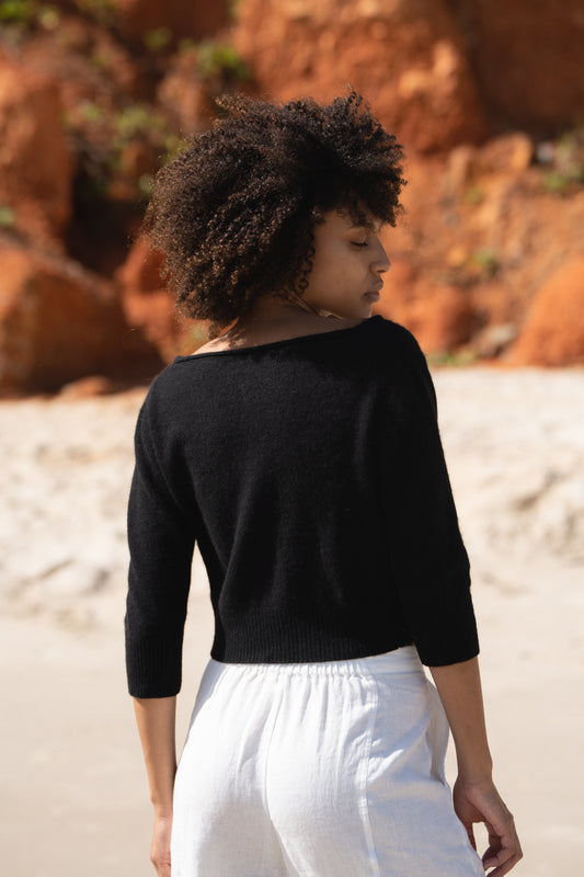 Jade Cashmere Cardi - Black
