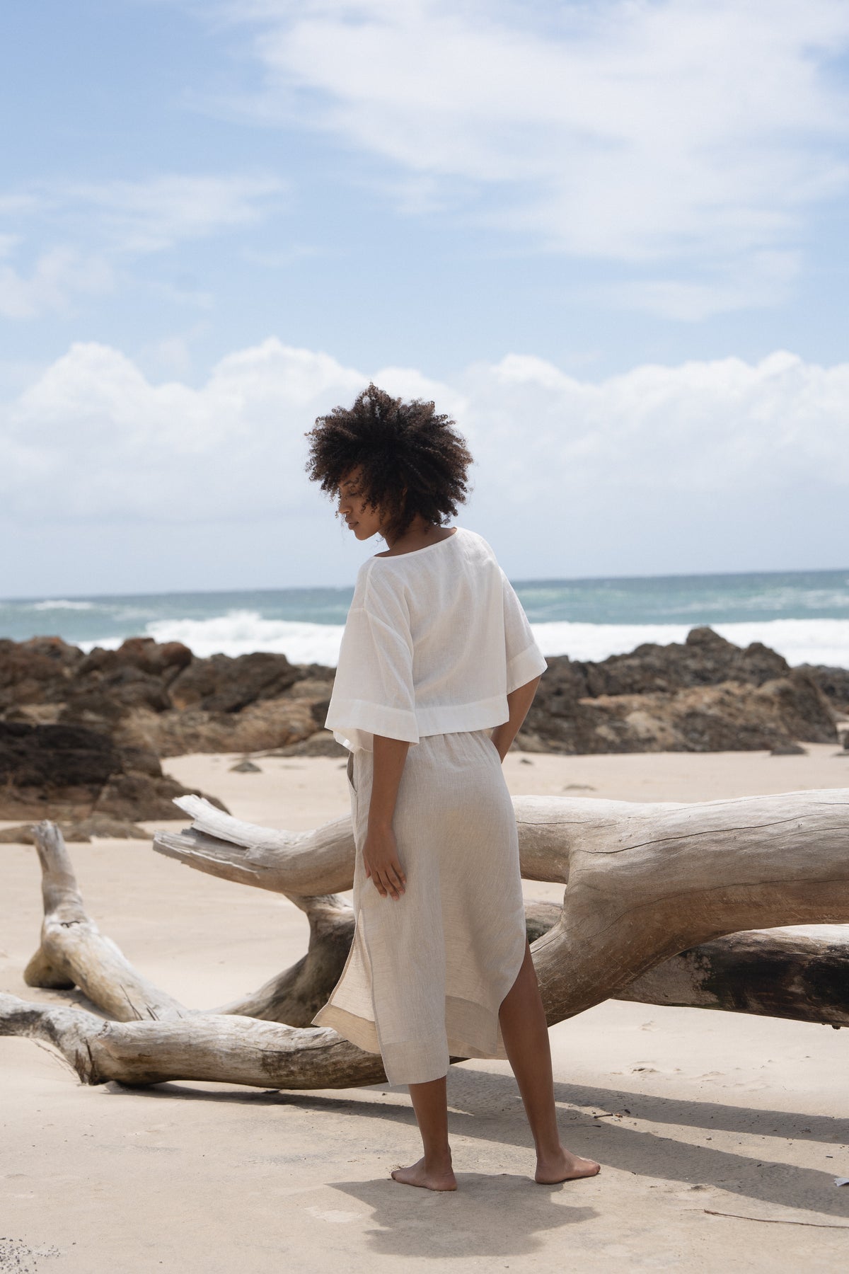 Nadi Linen Skirt - Oatmeal