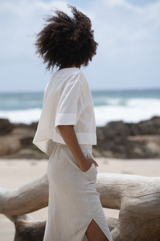 Nadi Linen Skirt - Oatmeal