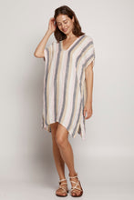 Load image into Gallery viewer, Tie Back V Mini with Sash Aida Rosa Multi Stripe