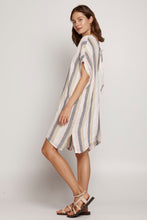 Load image into Gallery viewer, Tie Back V Mini with Sash Aida Rosa Multi Stripe