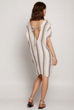 Load image into Gallery viewer, Tie Back V Mini with Sash Aida Rosa Multi Stripe