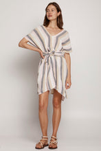 Load image into Gallery viewer, Tie Back V Mini with Sash Aida Rosa Multi Stripe