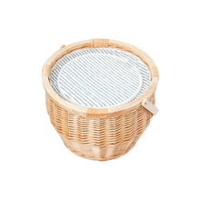 Load image into Gallery viewer, Round Picnic Cooler Basket Nouveau Bleu - Indigo