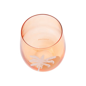 Cheers Stemless Glass Tumblers Desert Palms - Peachy Pink Set of 2