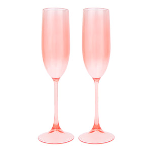 Poolside Champagne Flutes Powder Pink Set of 2