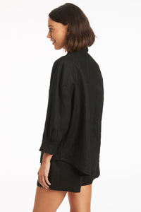Tidal Linen Kyoto Shirt - Black