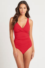Load image into Gallery viewer, Essentials Cross Front Multifit One Piece - Red