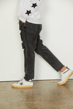 Load image into Gallery viewer, Black Denim Distressed Jean