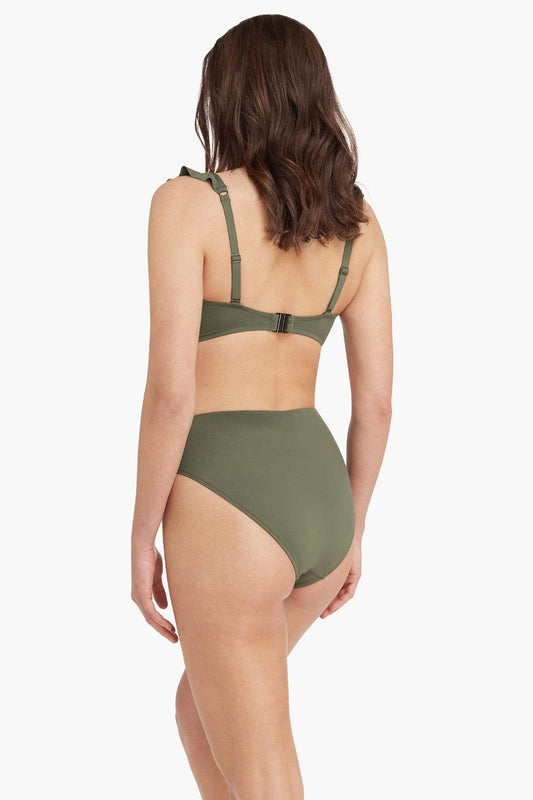 Essentials F Cup Frill Underwire Bra - Khaki
