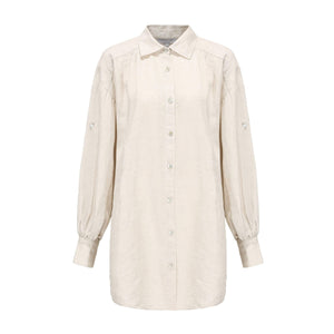 Billie Linen Shirt Dress - Oatmeal