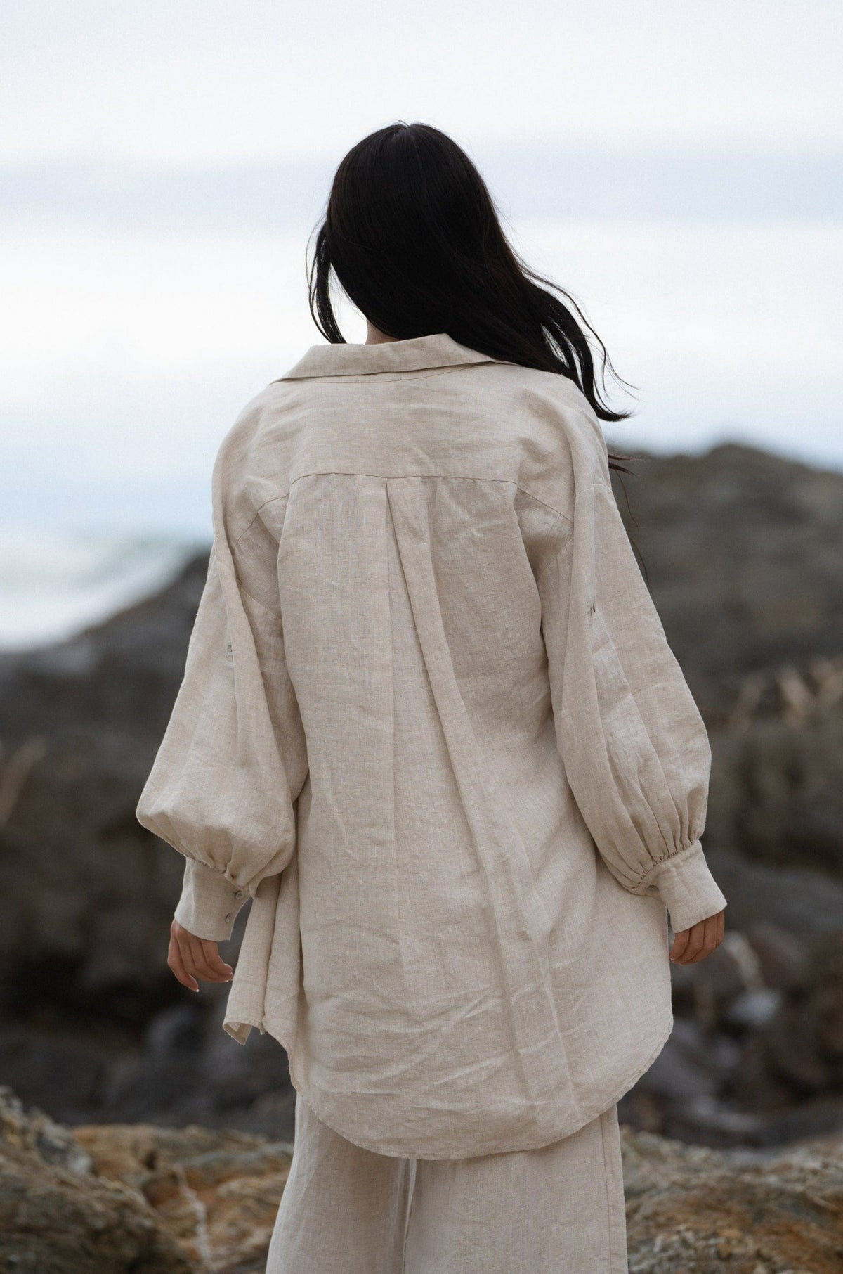 Billie Linen Shirt Dress - Oatmeal
