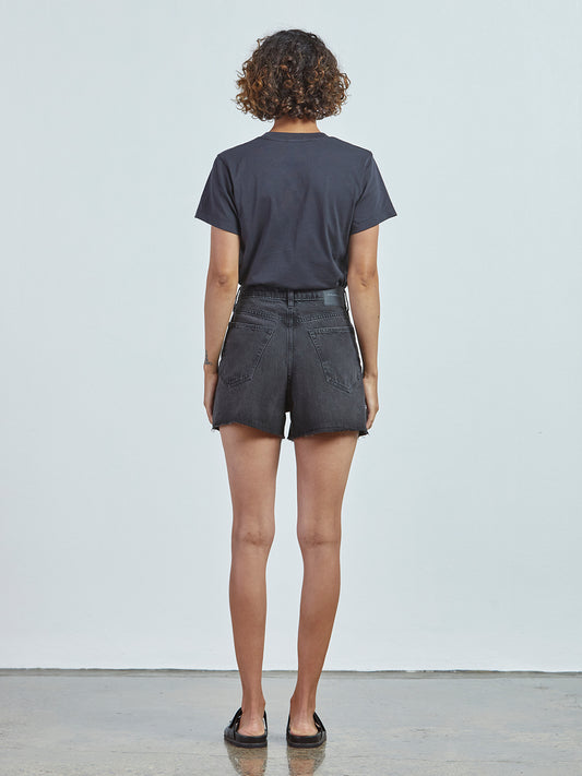 Annie Denim Short Aged Black
