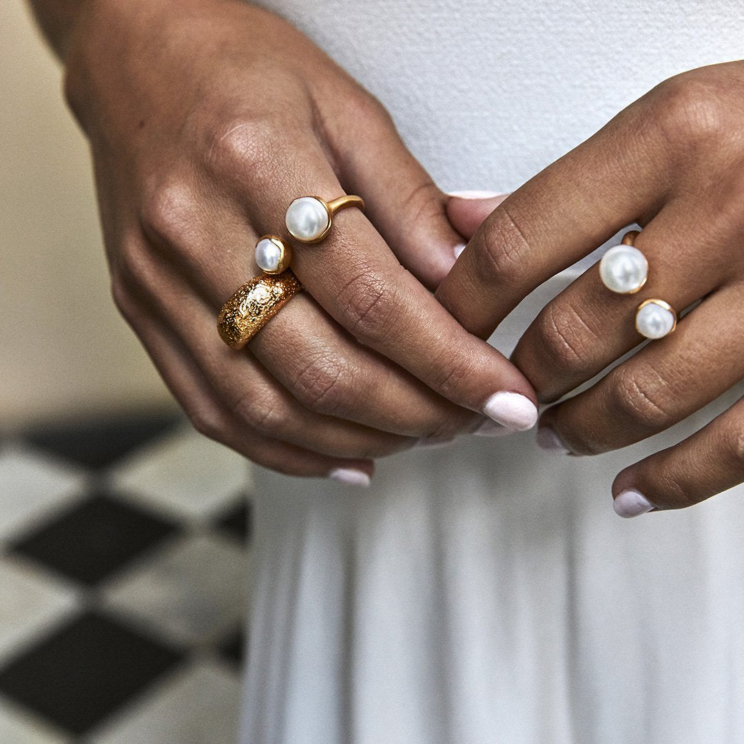 Fairley Jewellery. Fairley Double pearl ring.