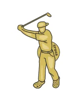Load image into Gallery viewer, Gold Golfer