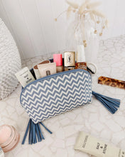 Load image into Gallery viewer, Baby Audrey Makeup Bag Chevron Jacaranda