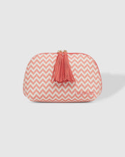 Load image into Gallery viewer, Baby Audrey Makeup Bag Chevron Peach