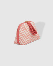 Load image into Gallery viewer, Baby Audrey Makeup Bag Chevron Peach