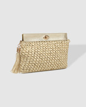Load image into Gallery viewer, Fern Raffia Clutch Champagne