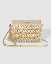 Load image into Gallery viewer, Fern Raffia Clutch Champagne