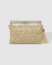 Load image into Gallery viewer, Fern Raffia Clutch Champagne