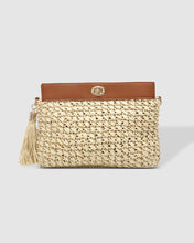 Load image into Gallery viewer, Fern Raffia Clutch Tan