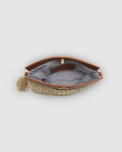 Load image into Gallery viewer, Fern Raffia Clutch Tan