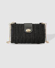 Load image into Gallery viewer, Ophelia Raffia Crossbody Bag Black