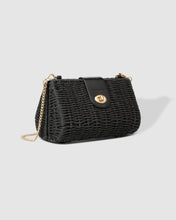 Load image into Gallery viewer, Ophelia Raffia Crossbody Bag Black