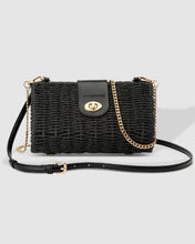Load image into Gallery viewer, Ophelia Raffia Crossbody Bag Black
