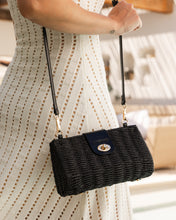 Load image into Gallery viewer, Ophelia Raffia Crossbody Bag Black