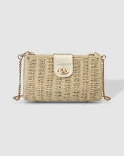 Load image into Gallery viewer, Ophelia Raffia Crossbody Bag Champagne