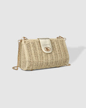 Load image into Gallery viewer, Ophelia Raffia Crossbody Bag Champagne