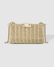 Load image into Gallery viewer, Ophelia Raffia Crossbody Bag Champagne