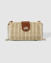 Load image into Gallery viewer, Ophelia Raffia Crossbody Bag Tan