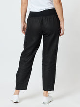 Load image into Gallery viewer, Jersey Waist Linen Pant - Black