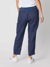 Load image into Gallery viewer, Ribbed Waist Linen Pant - Marine