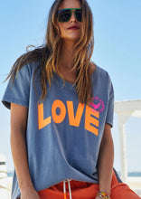 Load image into Gallery viewer, Vintage Faded Navy Love Tee